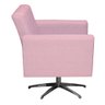 Poltrona Decorativa Jade Base Giratória de Alumínio Para Escritório Linho Rosa - 4