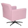 Poltrona Decorativa Jade Base Giratória de Alumínio Para Escritório Linho Rosa - 3