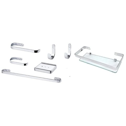 2 Kit de Acessório para Lavatório 14 Peças Cromado