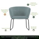 Ver imagem 3 de Poltrona Decorativa Isis Base Aço Preto Suede Camurça Verde Azulado - Nexta Casa