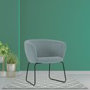 Ver imagem 2 de Poltrona Decorativa Isis Base Aço Preto Suede Camurça Verde Azulado - Nexta Casa