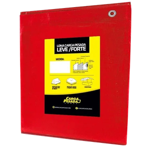 Lona Plástica Vermelha Impermeável 300 Micras Multiuso 3x4 / 4x3