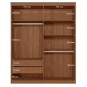 Ver imagem 3 de Guarda Roupa Casal Ripado Buriti 4 Portas 2 Gavetas MDF-MDP Jatobá e Cômoda Havana Master Santos