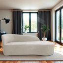 Ver imagem 1 de Recamier Curvo Orgânico 140cm 2 Lugares Lado Direito para Sala de Estar em Linho Paris