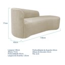 Ver imagem 3 de Recamier Curvo Orgânico 140cm 2 Lugares Lado Direito para Sala de Estar em Linho Paris