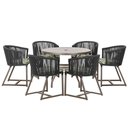 Ver imagem 1 de Mesa e 6 Cadeiras e Noronha Marrom E5 Trama Original Preto
