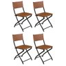 Kit 4 Cadeiras Dobravel Caramelo- Bar, Restaurante Aço Junco - 1