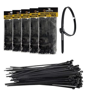 500 Enforca Gato Cinta Plástica Abraçadeira Lacre de Nylon 3.6x100mm Fita Hellerman 10cm Preto