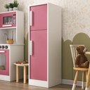 Ver imagem 1 de Geladeira Infantil de Brinquedo Educativo Faz de Conta para Criança:rosa