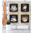 Ver imagem 4 de Quadro Decorativo 20x20cm 4 Un Titulos Moldura Carvalho