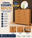 Ver imagem 2 de Cômoda Grande 5 Gavetas com Chave 1 Porta Repleta Cedro