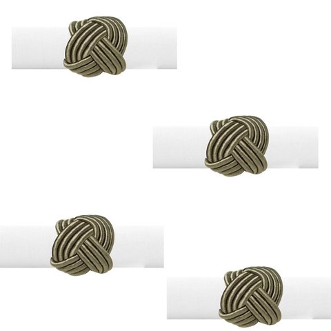 Argola ou Anel de Guardanapo 4 Unidades Verde Oliva Utensilios do Chef