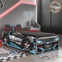 Ver imagem 1 de Bicama Infantil Carros Tornado Fun Preto Azul Pura Magia + Colchão Gazin