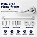 Ver imagem 4 de 04 Barras de Apoio 60cm Aço Inoxidável Polido Barra de Apoio para Box Banheiro Idoso Premium
