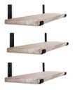 Ver imagem 1 de Kit 3 Prateleiras Suspensas com Par de Mão Francesa 80x50x20 Para Lavabo Technox Marrom