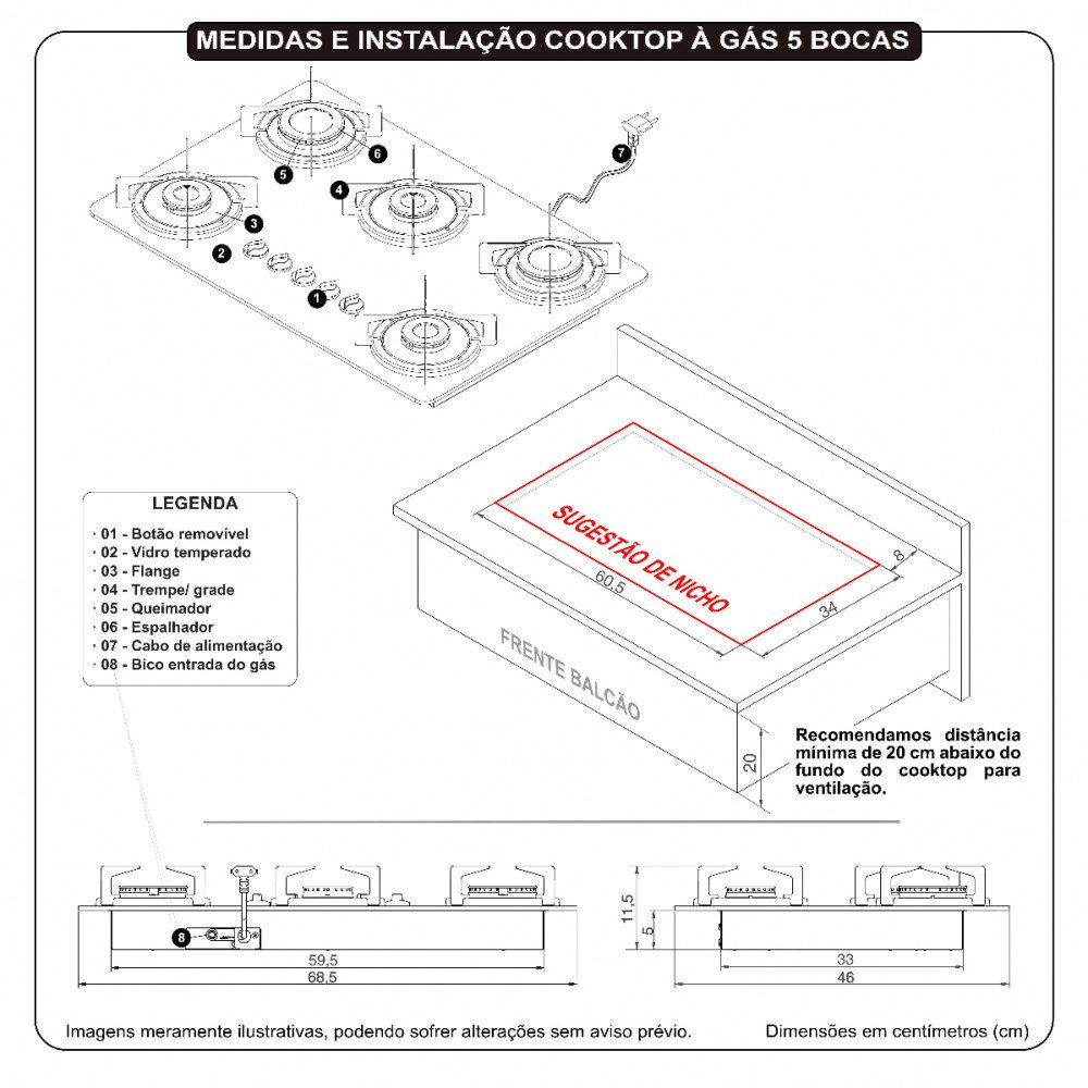 Cooktop Nardelli Safe Ferro Fundido 5 Bocas a Gas - 3