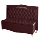 Ver imagem 1 de Kit Cabeceira de Cama Box e Calçadeira Baú Madri King 195 Cm Suede Bordo do Lar Móveis e Decoração