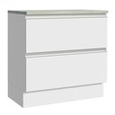 Ver imagem 1 de Balcão Armário de Cozinha 80 cm 2 Gavetas Branco Glamy Madesa