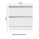 Ver imagem 3 de Balcão Armário de Cozinha 80 cm 2 Gavetas Branco Glamy Madesa