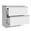 Ver imagem 4 de Balcão Armário de Cozinha 80 cm 2 Gavetas Branco Glamy Madesa