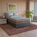 Ver imagem 1 de Cama Box Casal + Colchão Paris Molas Ensacadas Pocket - 61x138x188cm - e-Shop Casa - Couro