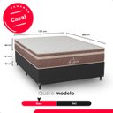 Ver imagem 4 de Cama Box Casal + Colchão Paris Molas Ensacadas Pocket - 61x138x188cm - e-Shop Casa - Couro