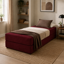 Ver imagem 3 de Sofá Cama 3EM1 em Tecido Suede com Almofadas - Sofá que Vira Cama Multifuncional :Vermelho