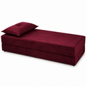 Ver imagem 4 de Sofá Cama 3EM1 em Tecido Suede com Almofadas - Sofá que Vira Cama Multifuncional :Vermelho