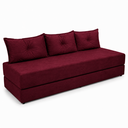 Ver imagem 7 de Sofá Cama 3EM1 em Tecido Suede com Almofadas - Sofá que Vira Cama Multifuncional :Vermelho