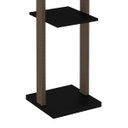 Ver imagem 5 de Cabideiro Mancebo para Roupas com 4 Ganchos e 2 Prateleiras: Preto com Nogal