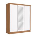 Ver imagem 2 de Guarda Roupas Casal 3 Portas de Correr 3 Espelhos Kappesberg Tapajós/branco 180cm