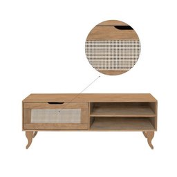 Rack Bancada Tv até 50 Madeira Florença Palha Indiana - Imbuia - 3 Rack Bancada Tv até 50 Madeira Florença Palha Indiana - Imbuia - 3