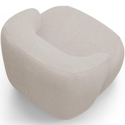 Poltrona Decorativa Orgânica Giratória para Sala Living Barolo L06 Bouclê Bege - Lyam Decor - 7