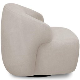 Poltrona Decorativa Orgânica Giratória para Sala Living Barolo L06 Bouclê Bege - Lyam Decor - 6