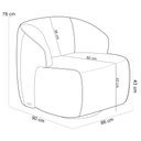 Ver imagem 5 de Poltrona Decorativa Orgânica Giratória para Sala Living Barolo L06 Bouclê Cinza