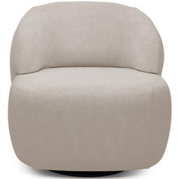 Poltrona Decorativa Orgânica Giratória para Sala Living Barolo L06 Bouclê Bege - Lyam Decor - 3