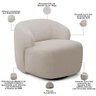 Poltrona Decorativa Orgânica Giratória para Sala Living Barolo L06 Bouclê Cinza - 4