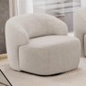 Poltrona Decorativa Orgânica Giratória para Sala Living Barolo L06 Bouclê Cinza - 2