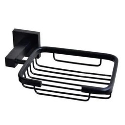 Saboneteira Cesto Metal Quadrado Preto Fosco Black Matte - 1