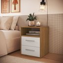 Ver imagem 1 de Mesa de Cabeceira 48cm com 2 Gavetas e Nicho Integrato