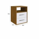 Ver imagem 3 de Mesa de Cabeceira 48cm com 2 Gavetas e Nicho Integrato