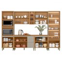 Ver imagem 3 de Cozinha Completa Allure 15 Portas 4 Gavetas 100% Mdf com Vidro Jequitibá/gris - Linea Brasil