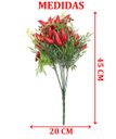 Ver imagem 3 de Kit 3 Ramos Artificial Planta Arranjo Pimenta Decoração 45cm