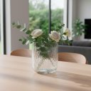Ver mais imagens de Vaso Decorativo de Vidro Transparente 21x18x8cm Enfeite Sala Mesa Estante Flores