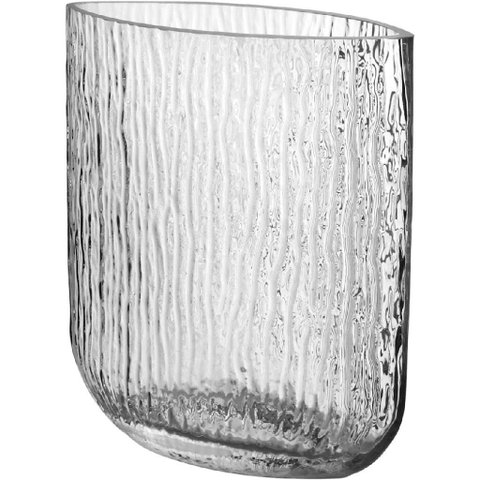 Vaso Decorativo de Vidro Transparente 21x18x8cm Enfeite Sala Mesa Estante Flores