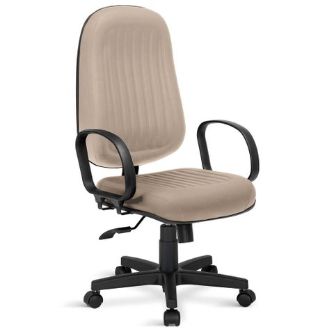 Cadeira Presidente Costura H Relax C/braços Bege