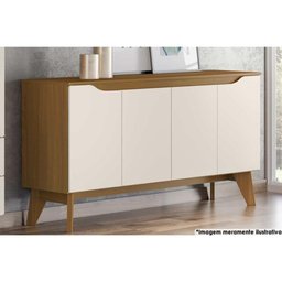 Buffet de Sala Jantar Quartzo 4 Portas Nature-off White - Henn - 1