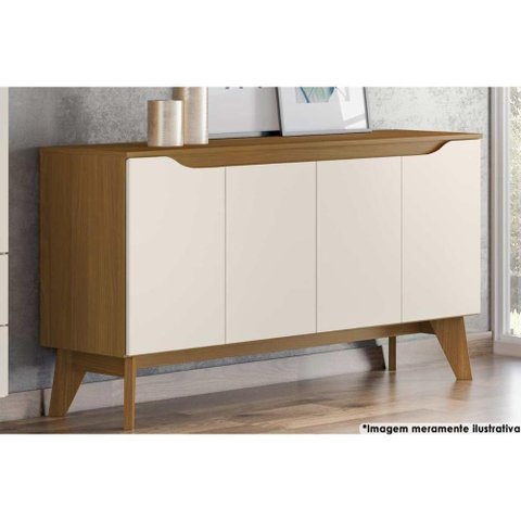 Buffet de Sala Jantar Quartzo 4 Portas Nature-off White - Henn