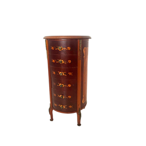 Mesa Cabeceira Criado Gaveteiro Redondo Luiz Xv Madeira de Lei