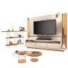 Estante Home Theater Montane Off White Cinamomo e Aparador Infinity e Kit Mesa de Centro Sky Cinamom - 1